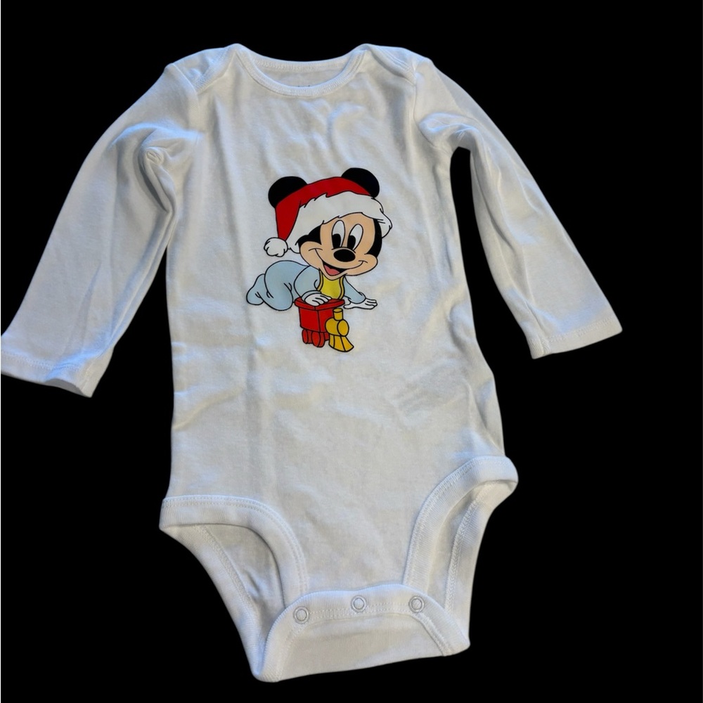 Baby Mickey Mouse Holiday Baby Bodysuit - White